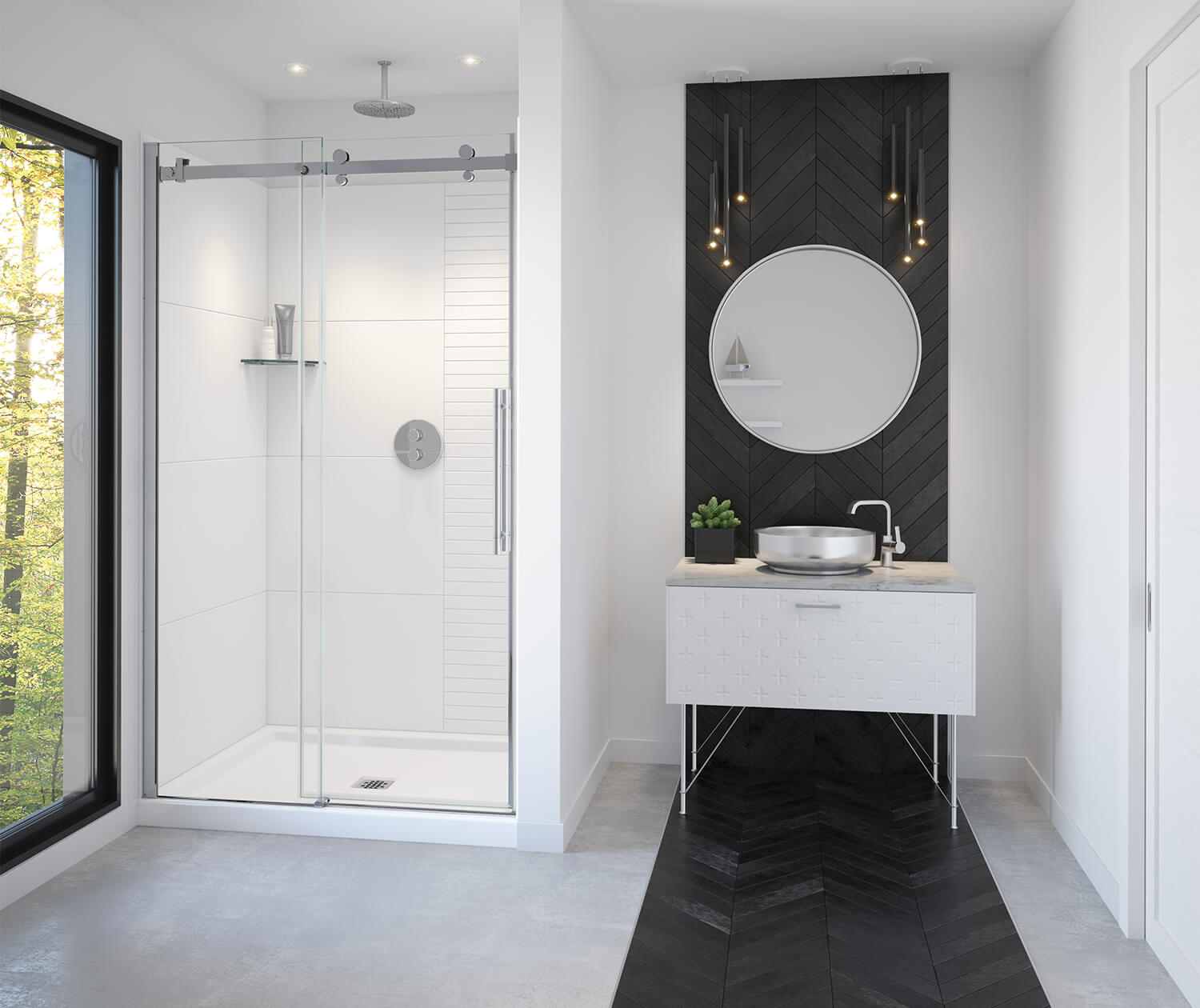 Vela 44 ½-47 x 78 ¾ in. 8mm Sliding Shower Door for Alcove 