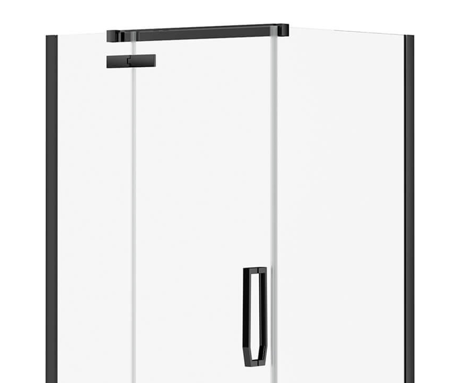 MAAX Davana 34 x 42 x 75 po. Porte de douche rectangulaire à pivot sans  cadre, fini noir m