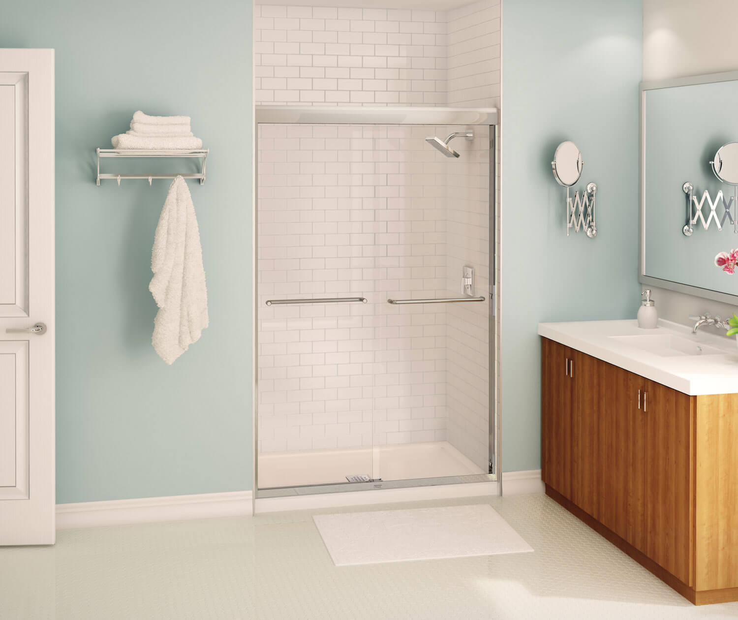 Tonik SC 43-47 x 71 in. 6 mm Sliding Shower Door for Alcove 