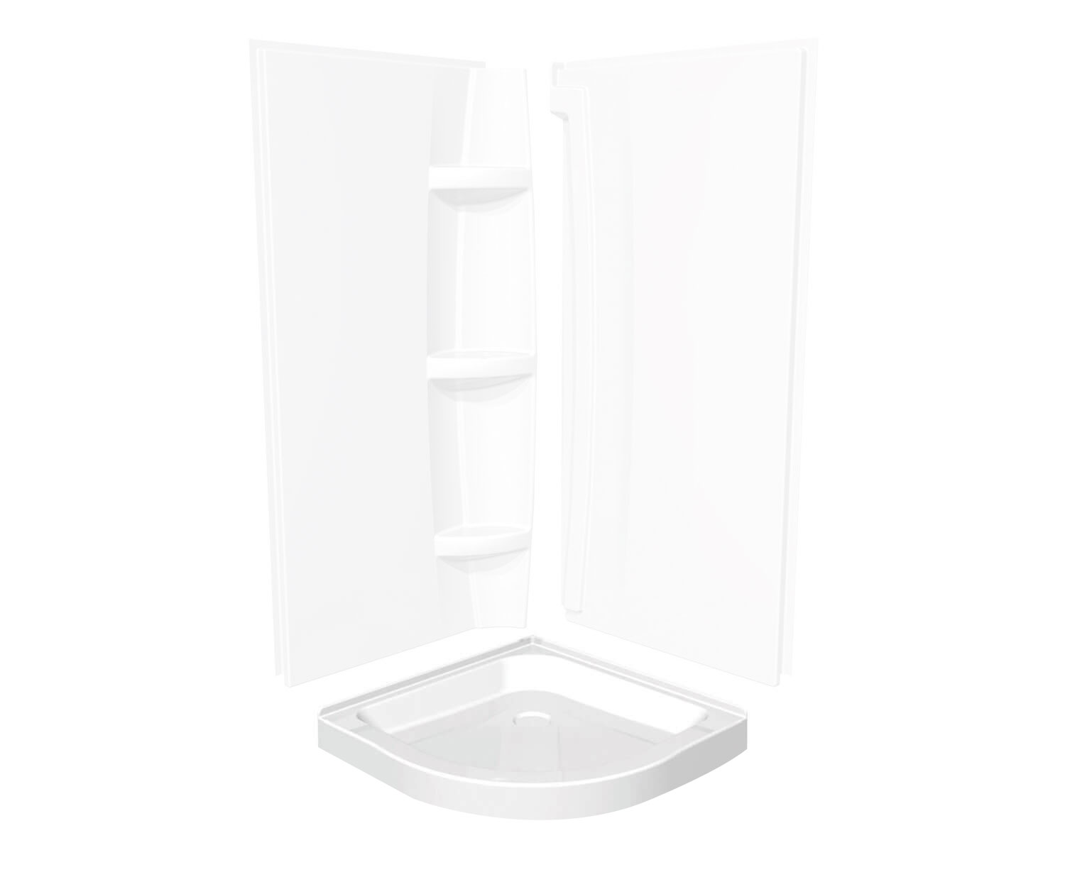 MAAX Olympia 36 x 36 x 77.5 po., Cabine de douche ronde en coin