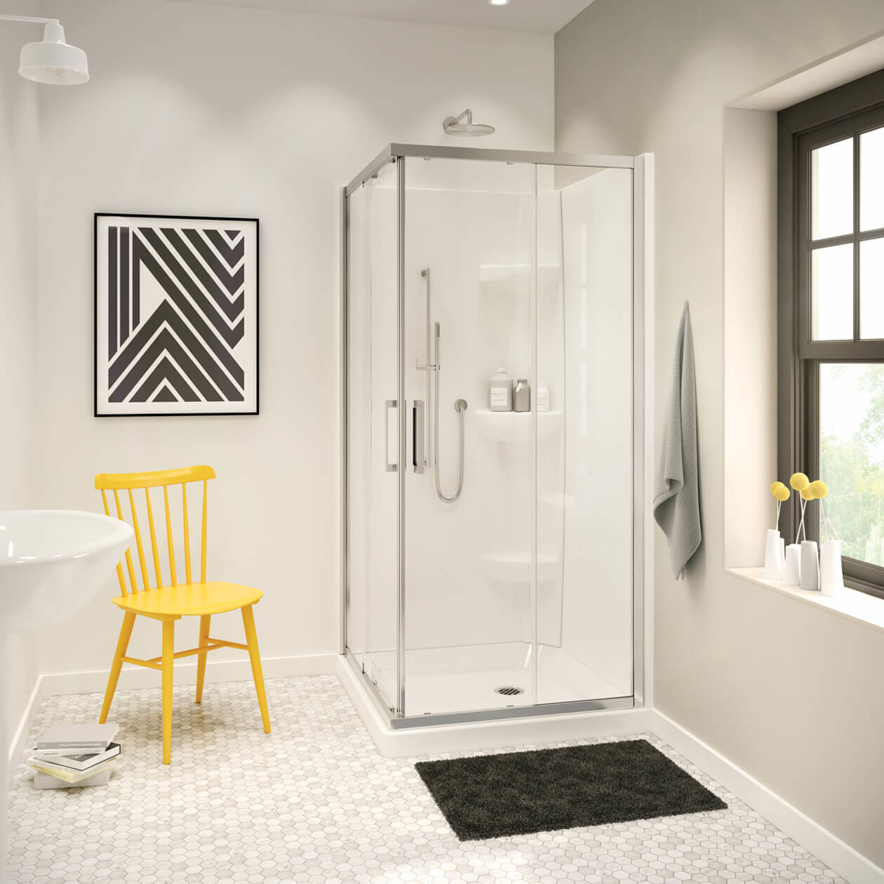 Square Base 36 3 In 36 X 36 Acrylic Corner Left Or Right Shower Base 