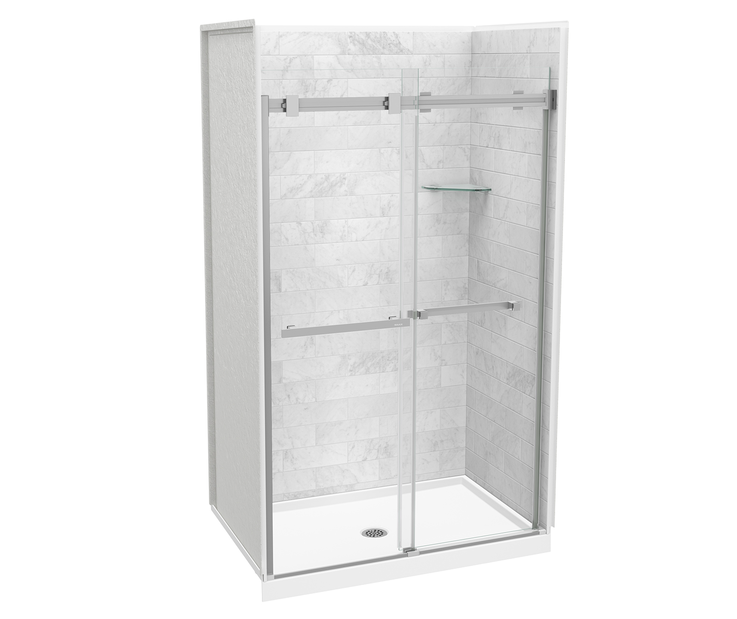 Highland 4832 AcrylX Alcove Shower Base with Center Drain in White