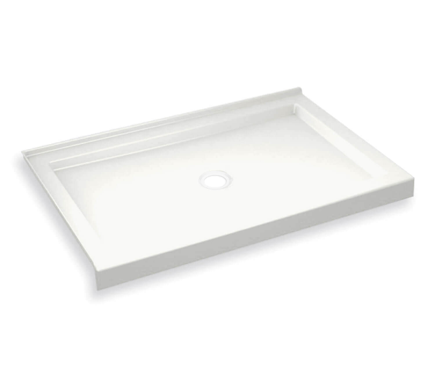 B3Round 4832 Acrylic Corner Left Shower Base in White with Center