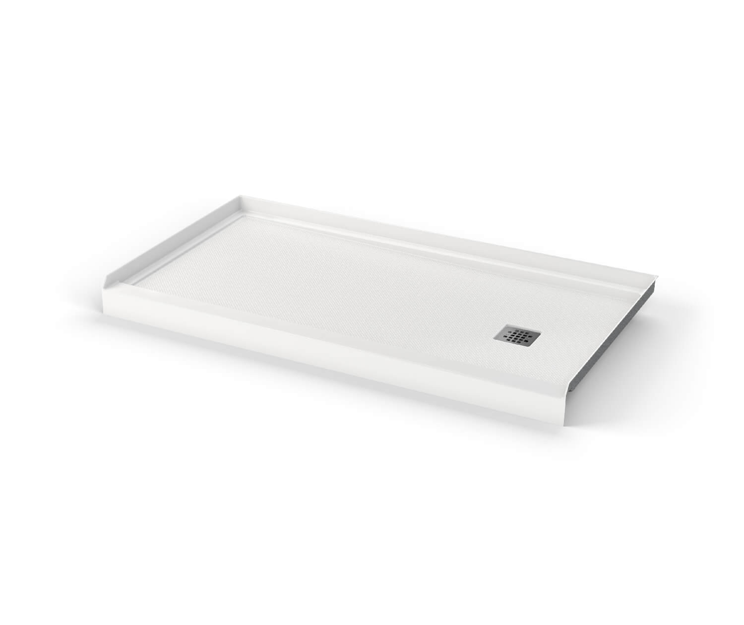 B3Square 6030 Acrylic Alcove Shower Base in White with Anti-slip 