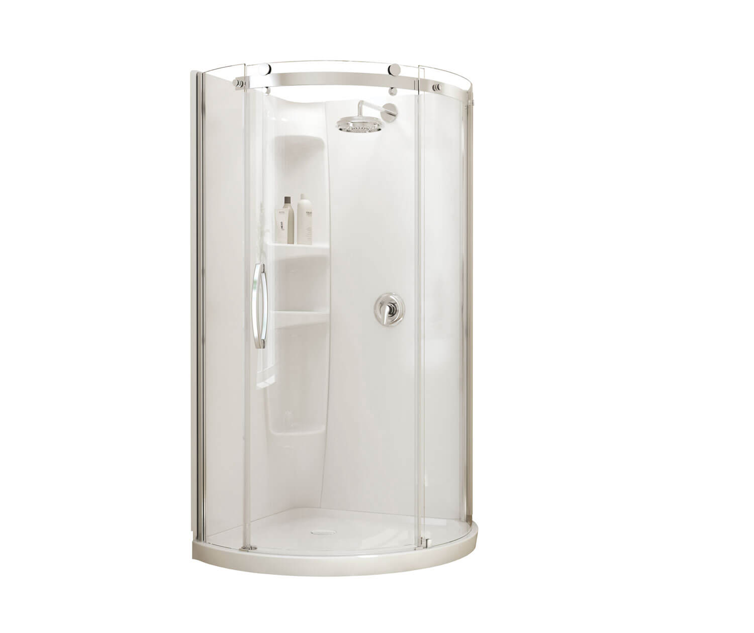 Ensemble de douche à vapeur blanche 36 x 60 x 85,25 po Paro de Maax, porte  chromée, siège à gauche