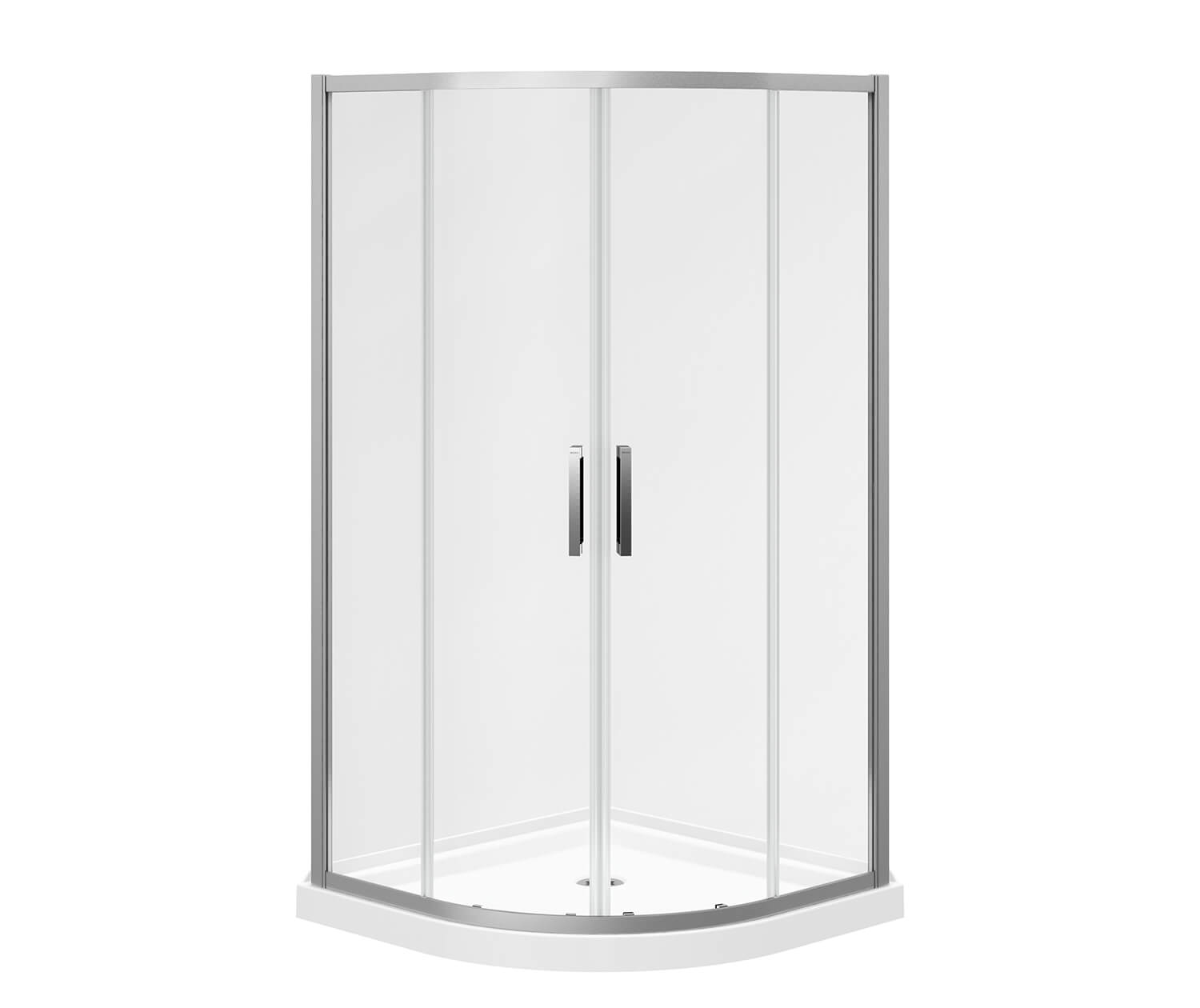 Sakura Acrylic Shower Kit in White with Clear glass in Chrome 