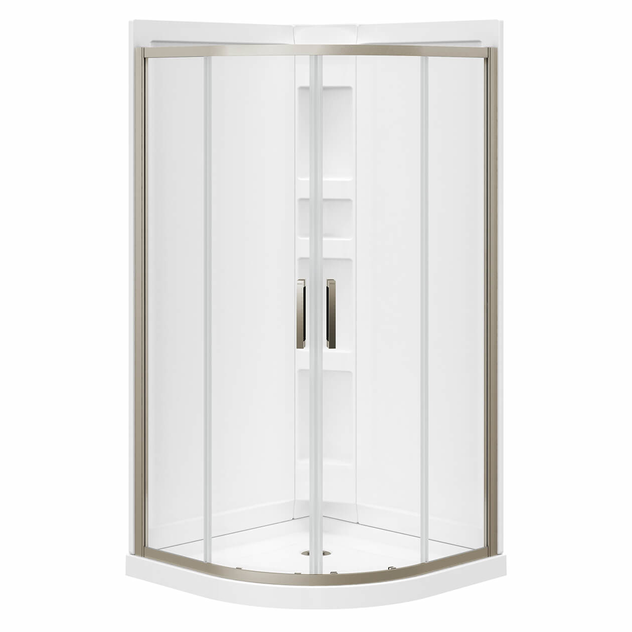 Sakura Acrylic Shower Kit in White with Clear glass in Chrome Shower