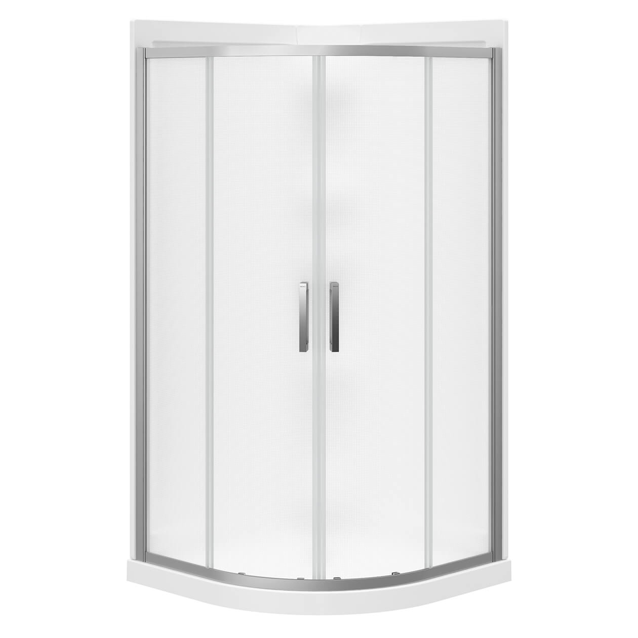 Sakura Acrylic Shower Kit in White with Clear glass in Chrome Shower