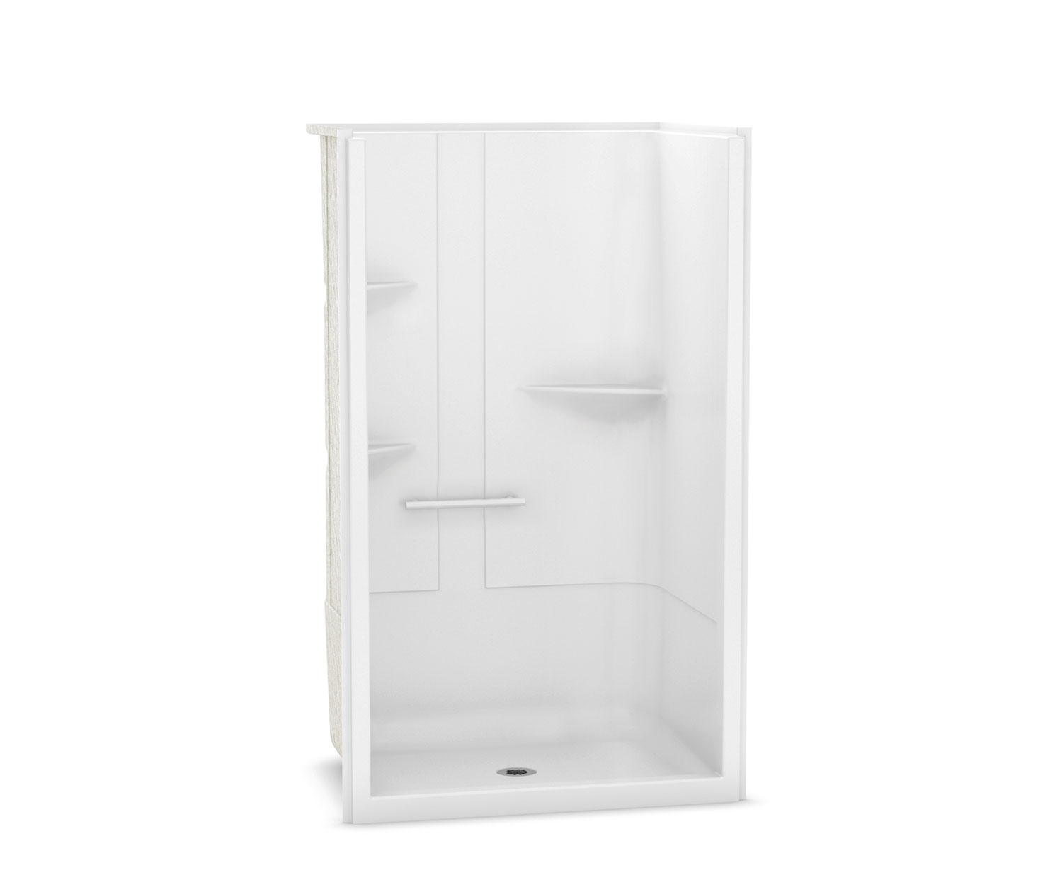 Camelia SH-4834 Acrylic Alcove Center Drain One-Piece Shower in