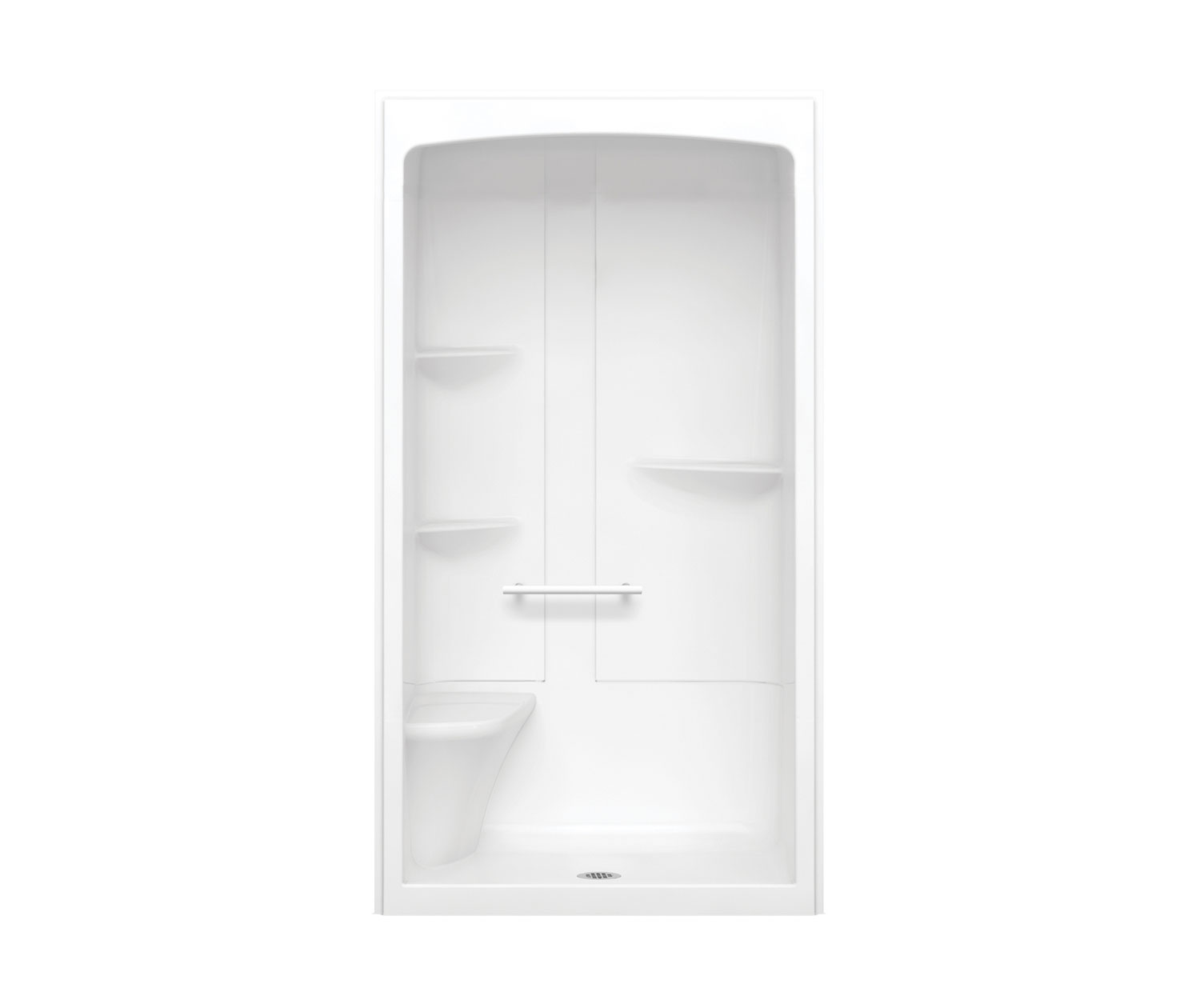 Camelia SHR-4834 Acrylic Alcove Center Drain One-Piece Shower in