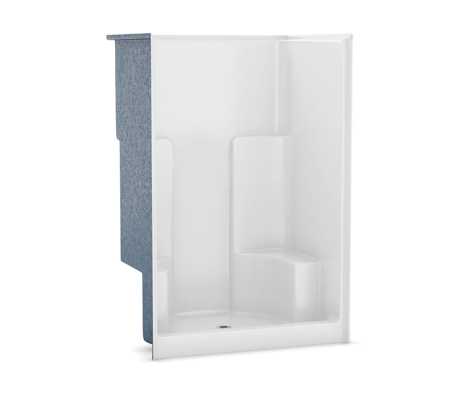 SS3648 AcrylX Alcove Center Drain One-Piece Shower in White 