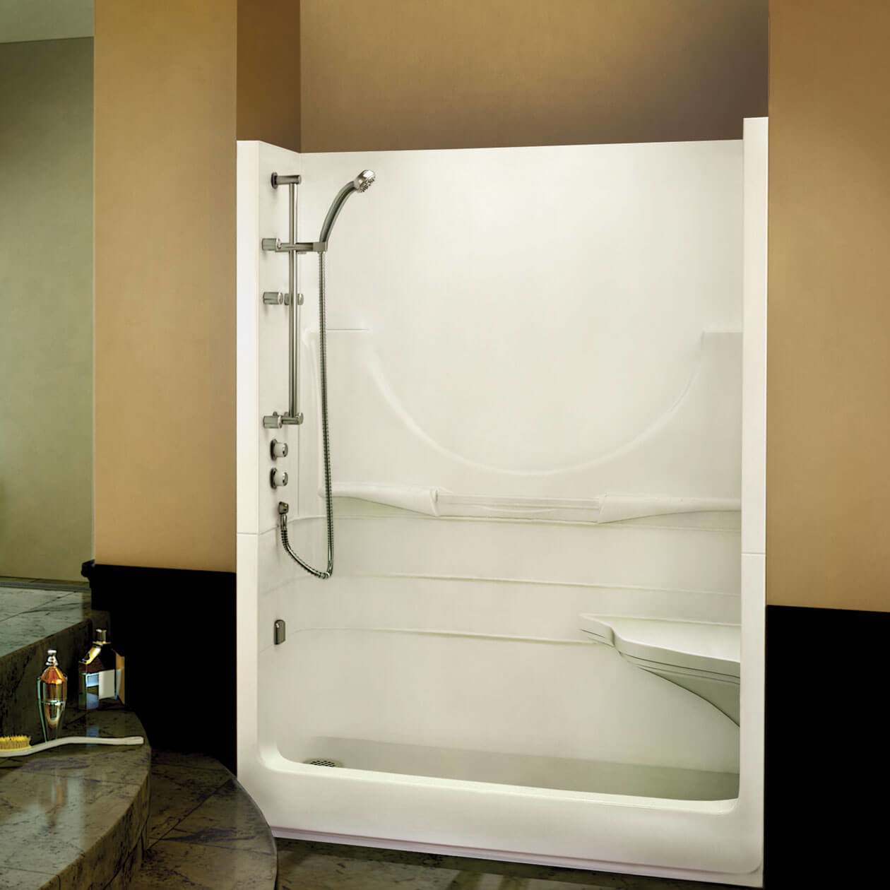 Allegro II 59 x 32 Acrylic Alcove RightHand Drain OnePiece Shower in