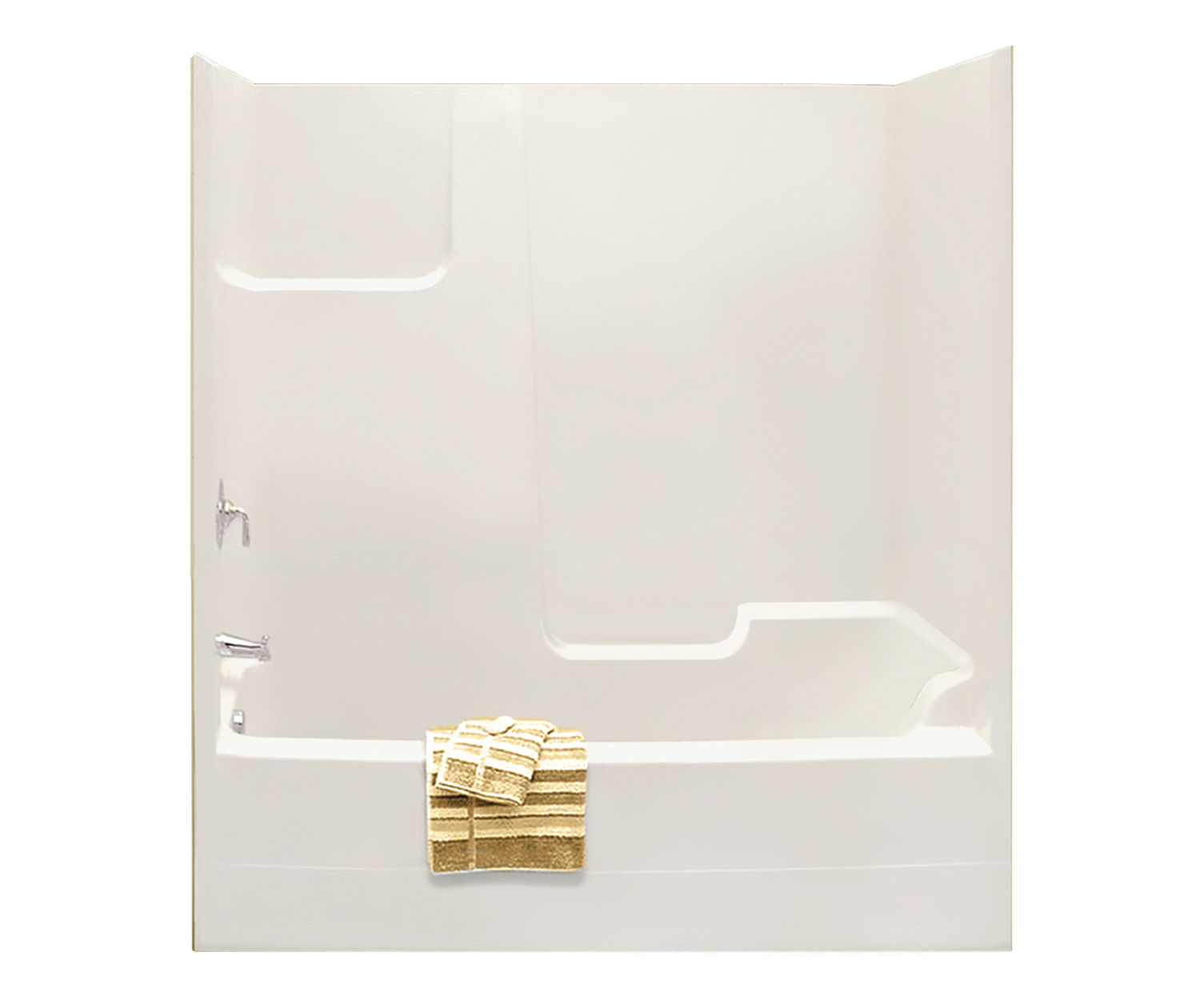 Tsea72 72 X 36 Acrylx Alcove Left Hand Drain One Piece Whirlpool Tub Shower In White Tub