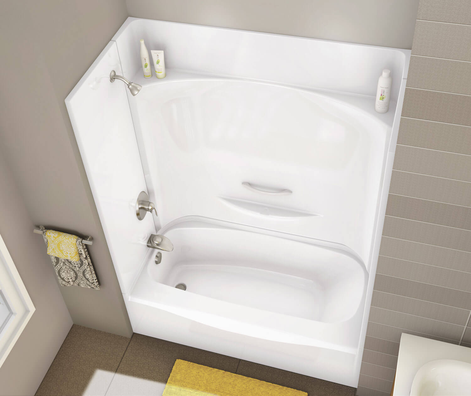 KDTS 3060 AFR AcrylX Alcove Left-Hand Drain Four-Piece Tub Shower 