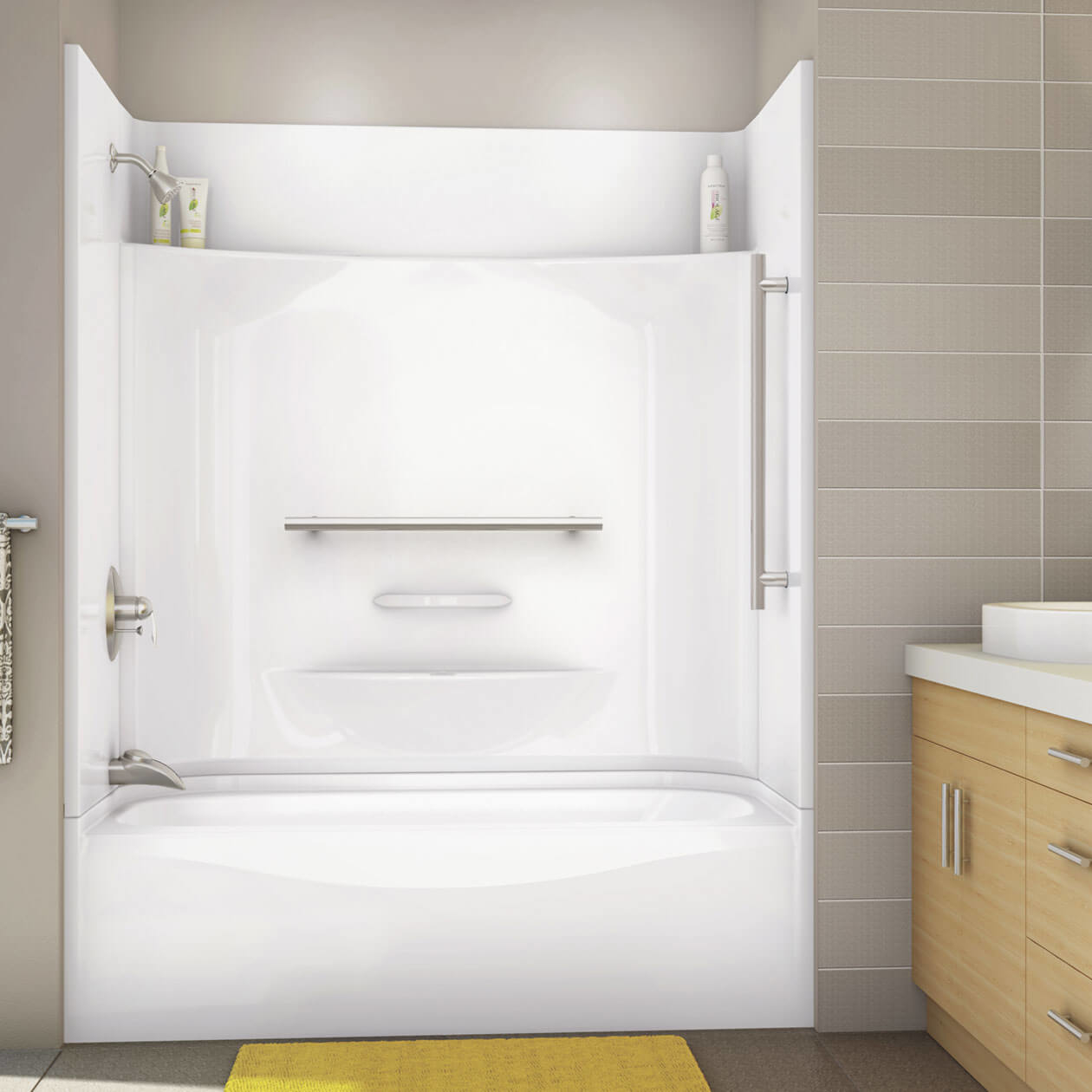 KDTS 3060 AFR AcrylX Alcove Left-Hand Drain Four-Piece Tub KDTS 3060 AFR AcrylX Alcove Left-Hand Drain Four-Piece Tub