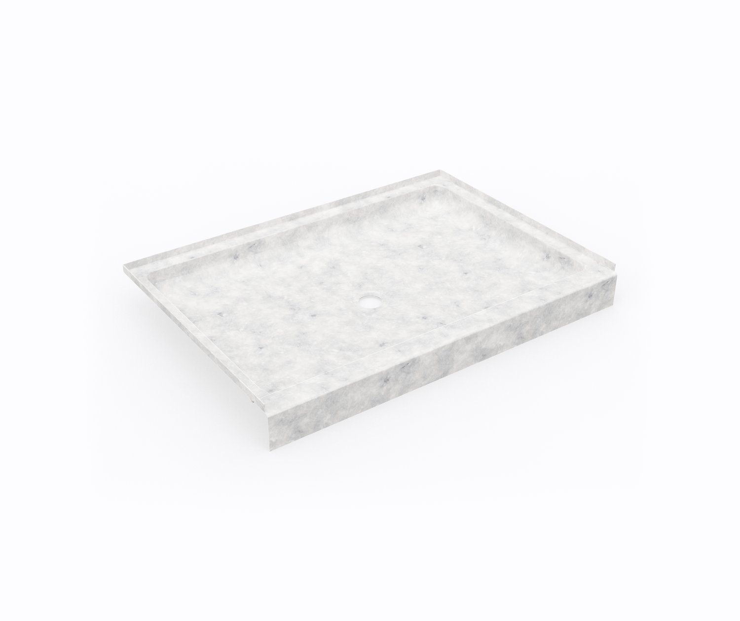 Swanstone Solid Surface Center Drain Shower Base – 48L X 32W X 5.5H Inches, Pebbled Slip-Resistant Floor, Reinforced Non-Porous Material, American-Made, Baby's Breath Color