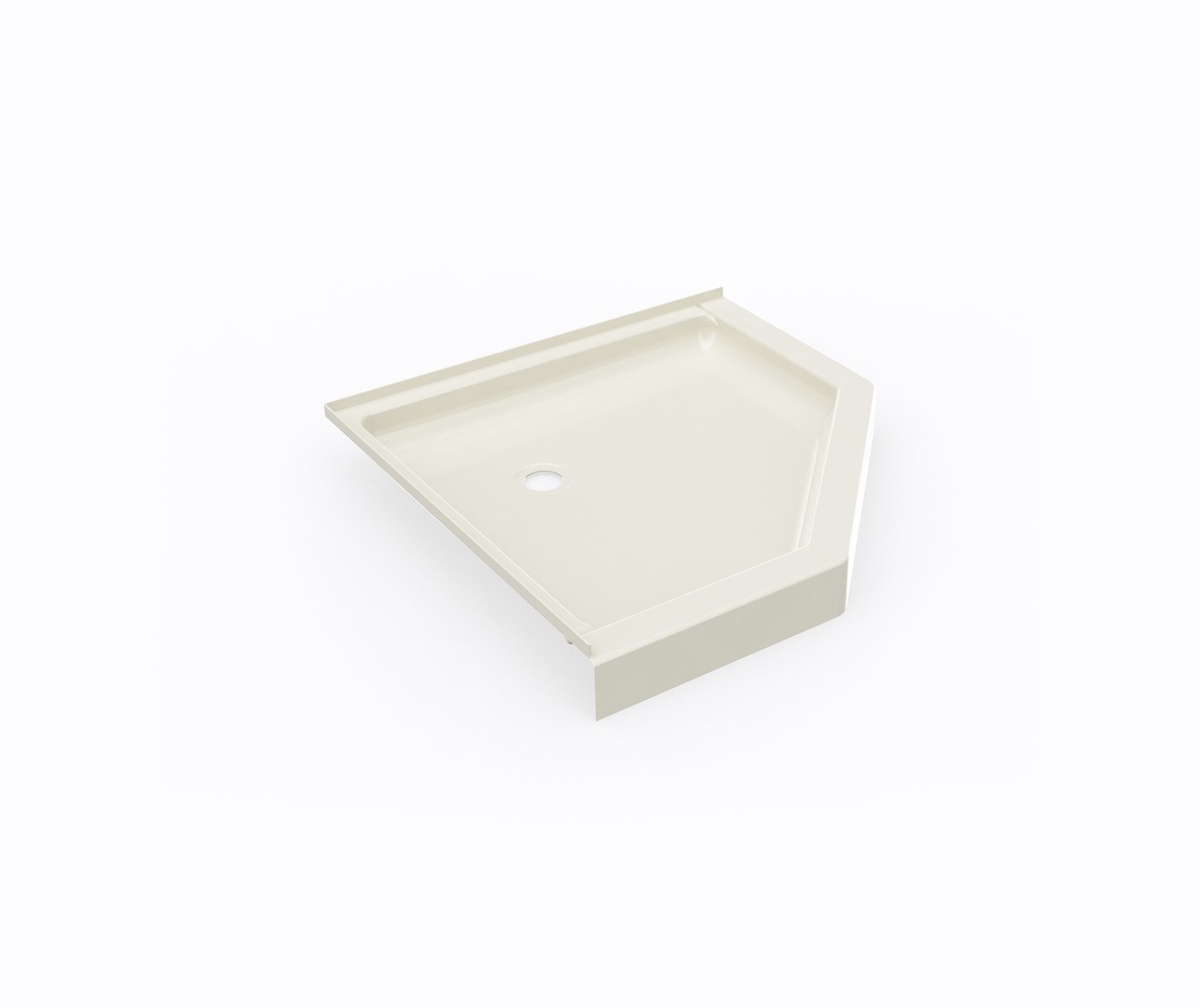 SS38NEO 38 x 38 Swanstone® Corner Shower Pan with Center Drain in Bone