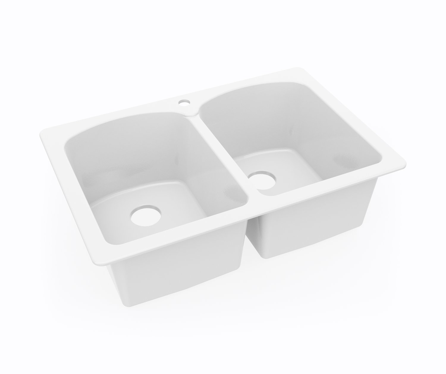 KSLB-3322 22 x 33 Swanstone Dual Mount Double Bowl Sink in White