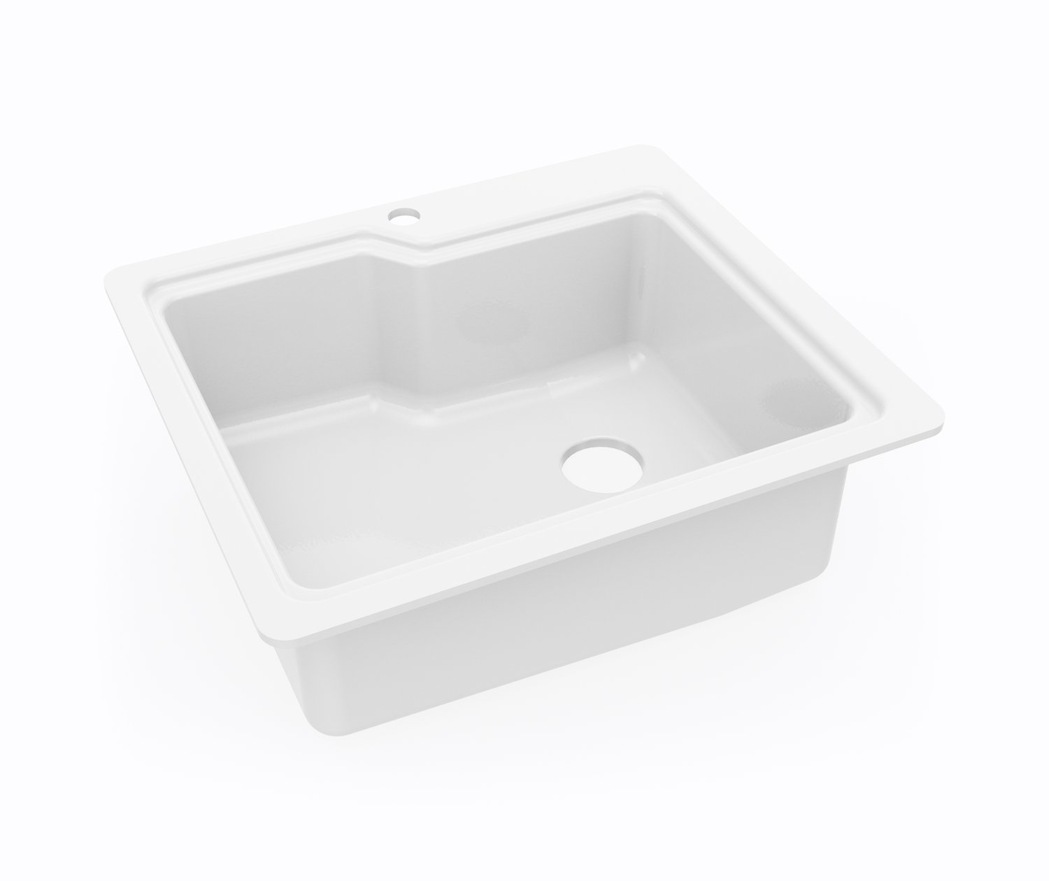 KSSB 2522 22 X 25 Swanstone Dual Mount Single Bowl Sink In White   Swan Sw000158 010 