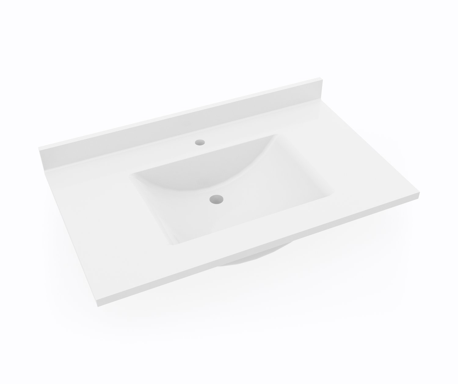 CV1B2237 Contour 22 x 37 Single Bowl Vanity Top in White Vanity Top