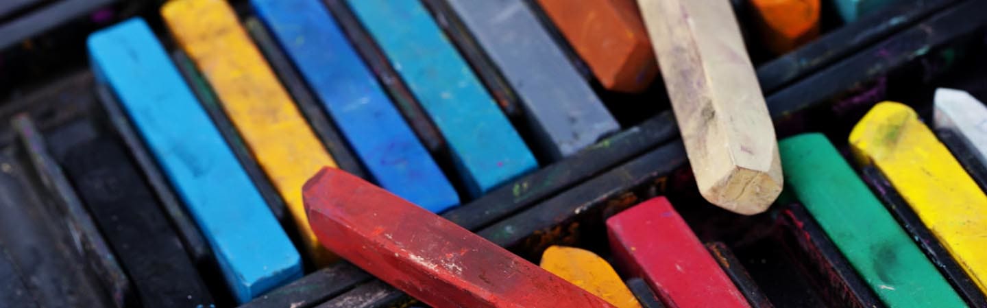 Assorted color pastels.