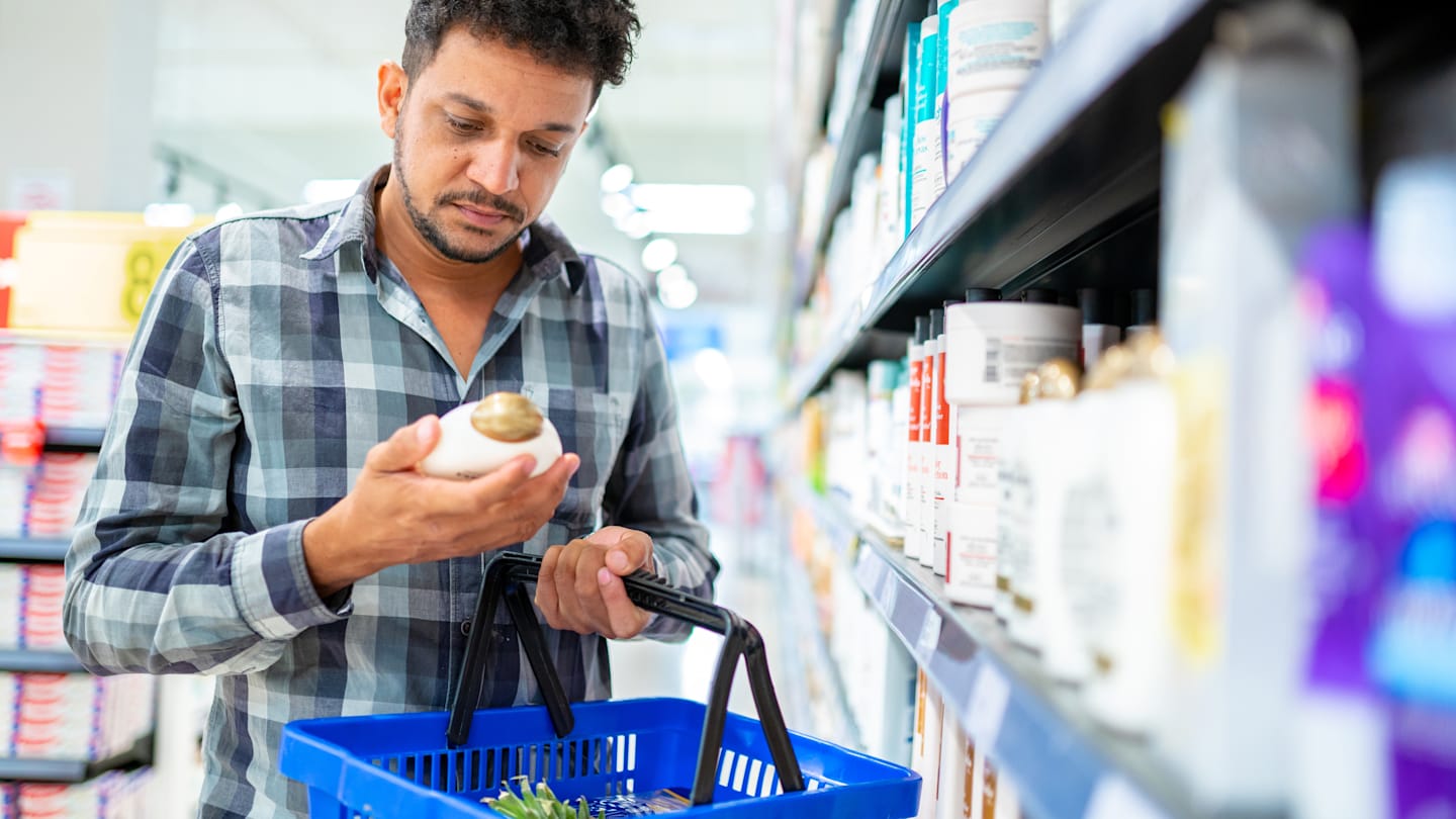 Consumer at grocery store.