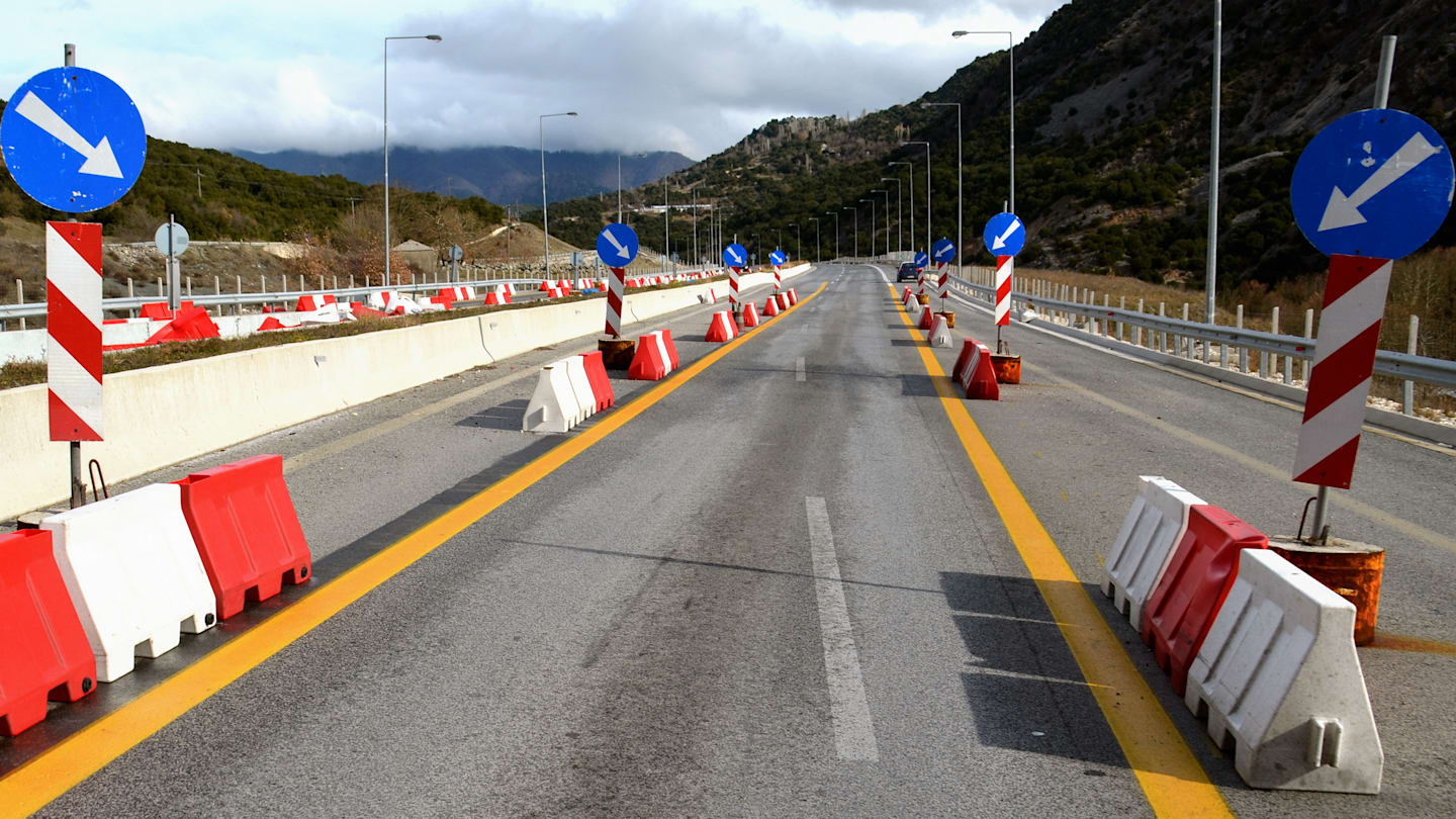 Highway merge lanes.