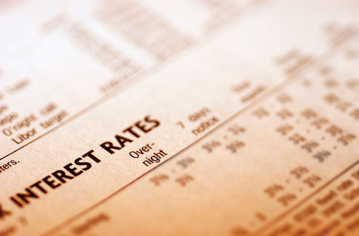 Document showing interest rates.