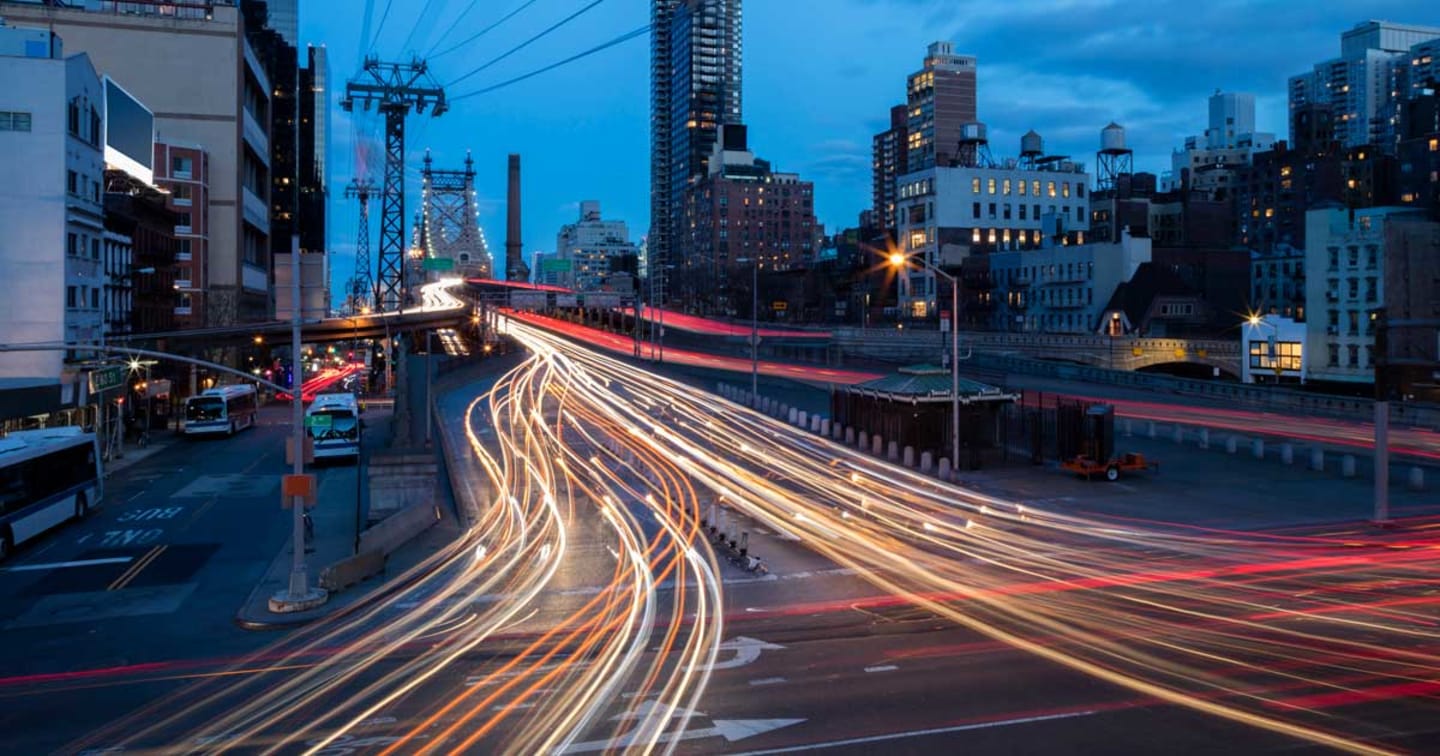 Cityscape at night.