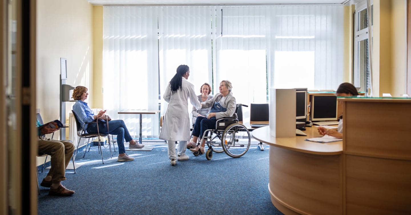 Hospital lobby.