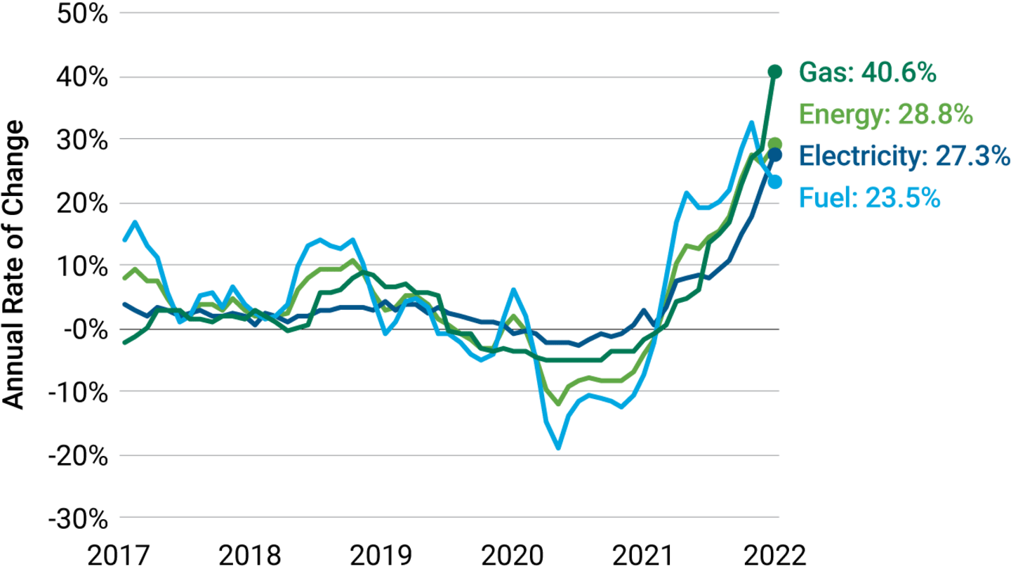 Evolution of Energy Prices in the Last 5 Years, Euro Zone