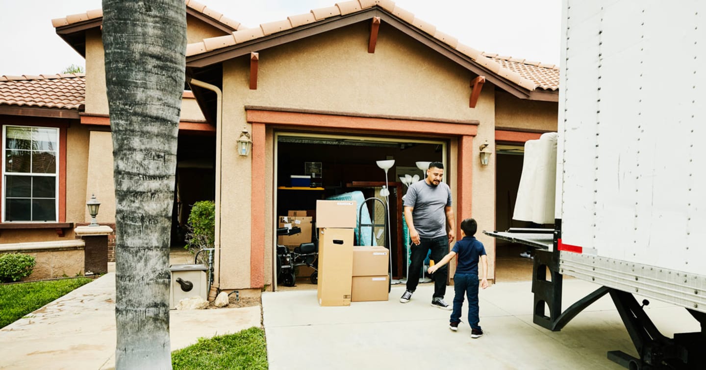 Family moving into house.