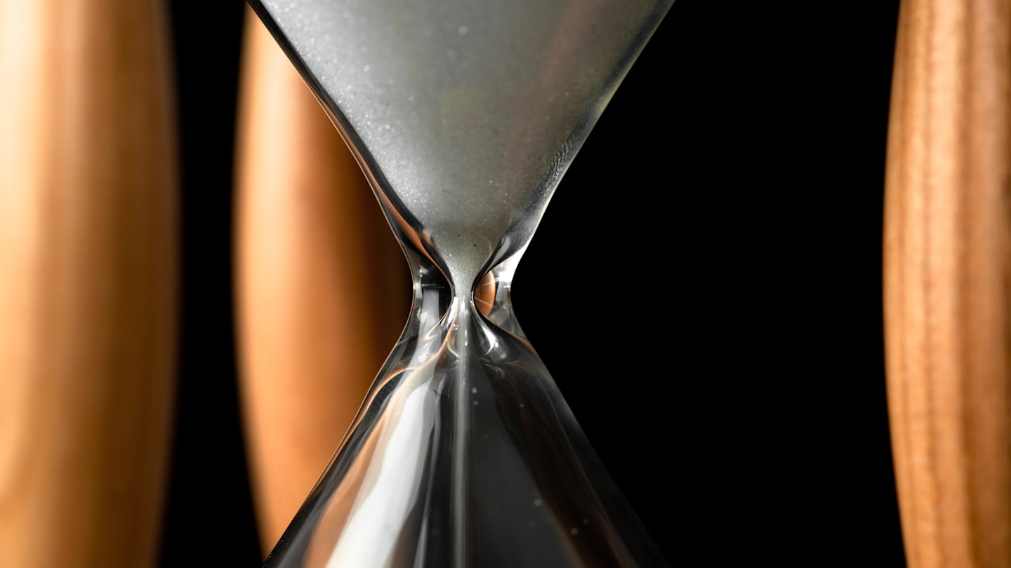 Close-up of an hourglass.