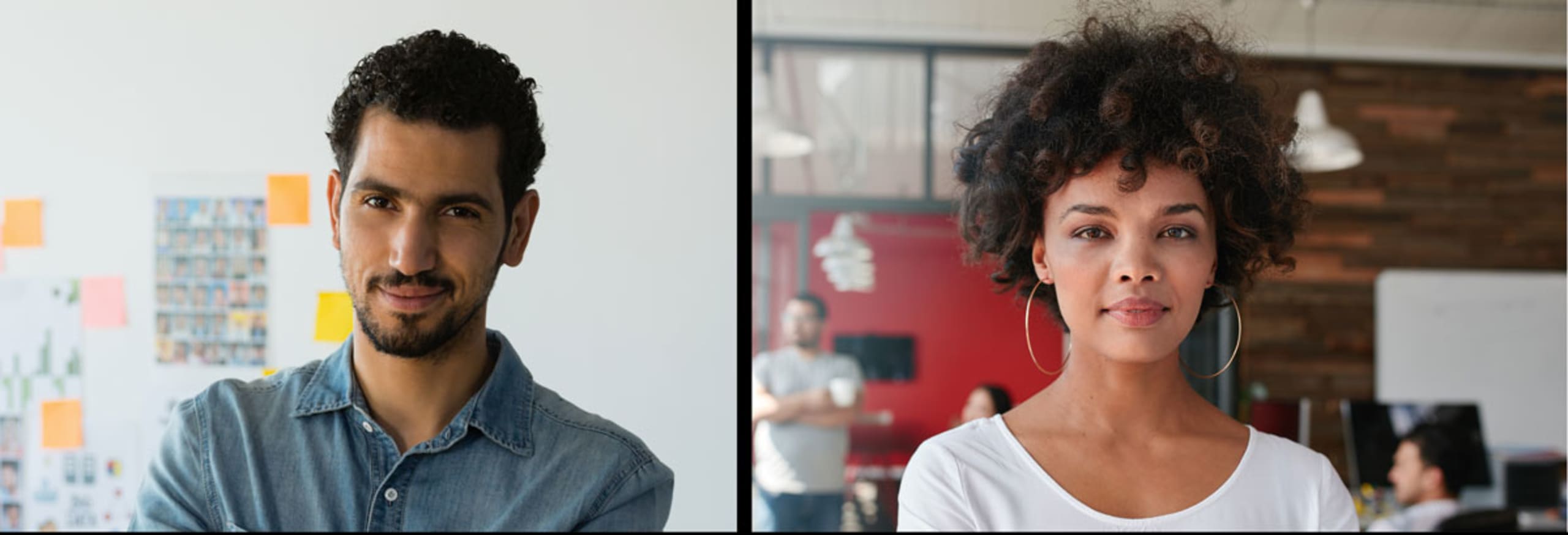 Separate portraits of a man and a woman.