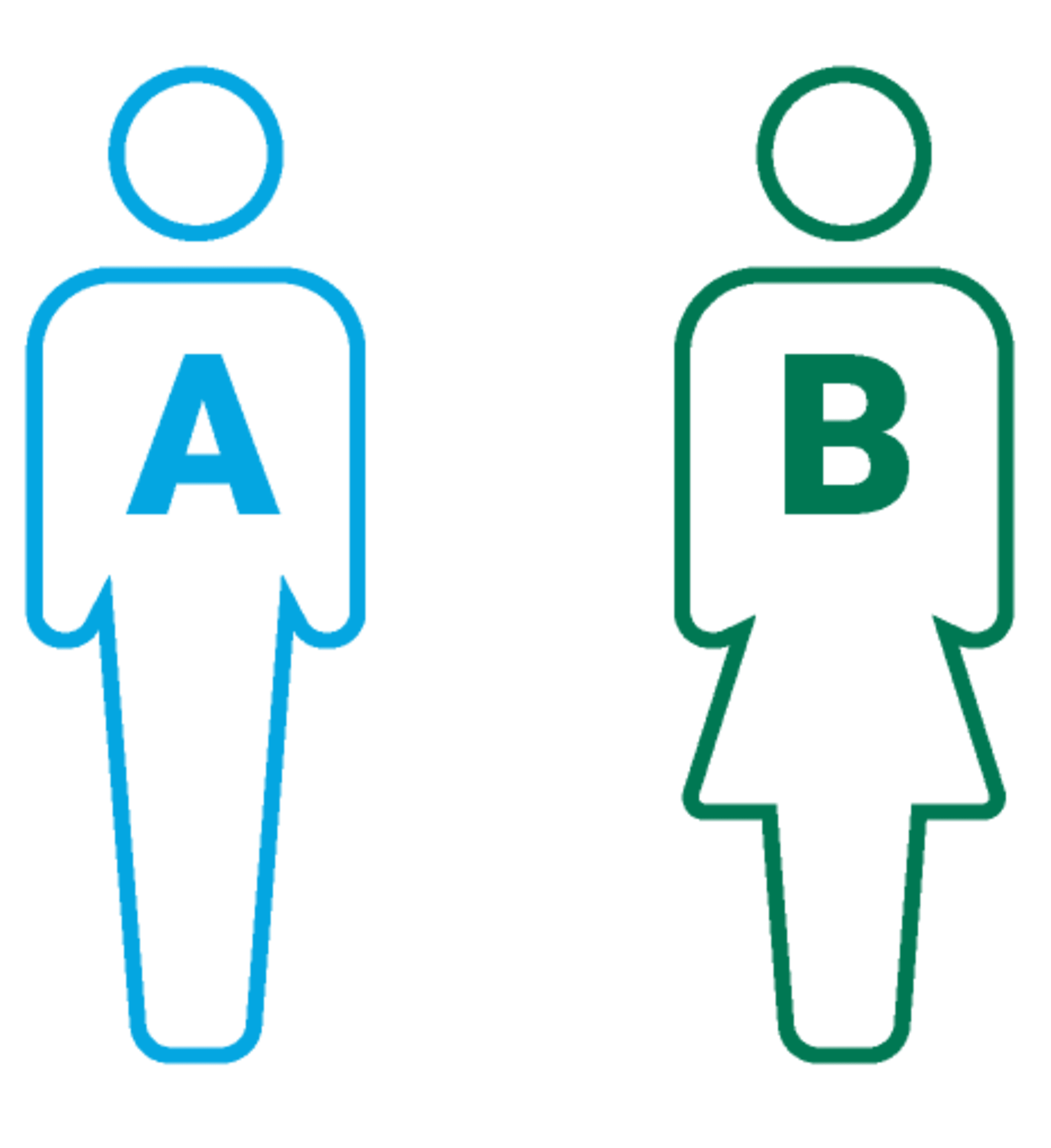 Icon of blue male outline labeled 