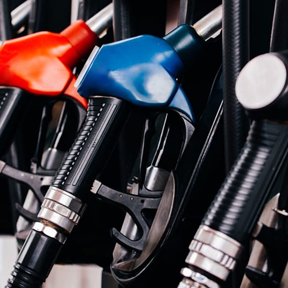 Gas pump handles.