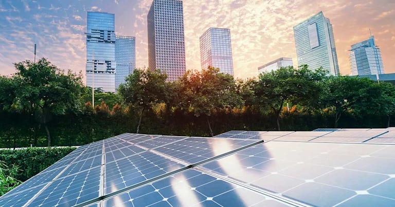 Solar Panels in the city.