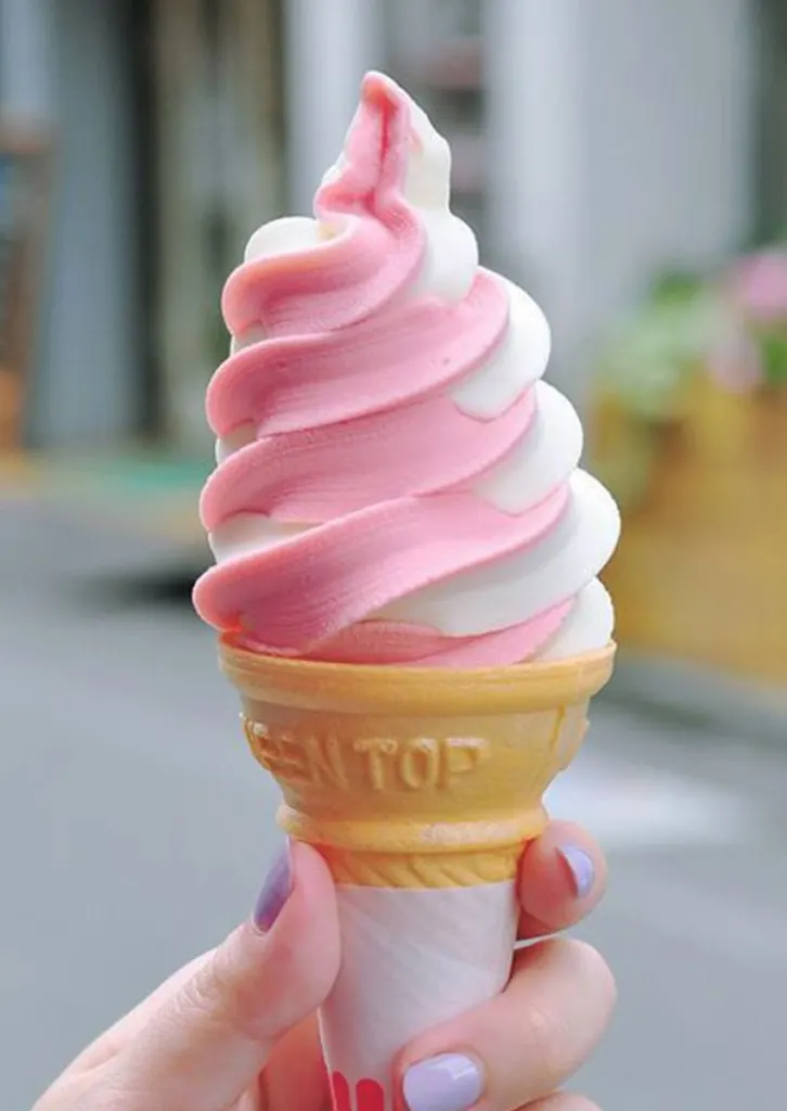 Helado de chorro en cono