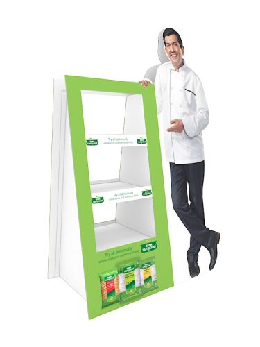 Foldie cutout fsu Product shelves Stands Flat Pack Modular Pop shelves That Cut Down Cost By 50