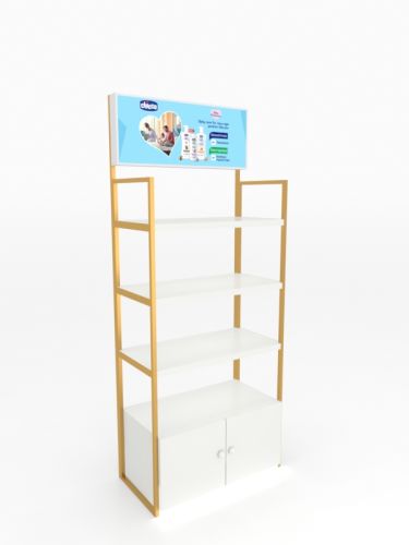 Metallic free standing unit High End gondolas Wooden gondola Stands