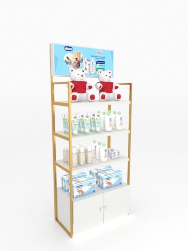 Metallic floor display unit High End gondolas 6 Reasons Why Demo Units And Highlight Units Are An Excellent Sales Mechanism