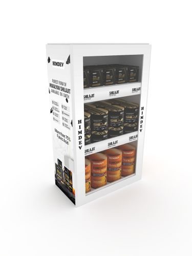 Foldie ctu Super Safe  Product shelves Stands Flat Pack Modular Pop shelves That Cut Down Cost By 50