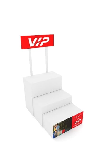 Step Pod Product shelf Stands Maximizing Retail Success With Effective Promo Table And Standee Flex shelfs