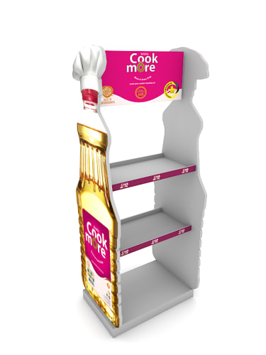 Bottle floor display unit Product gondola Stands Printing At Its Best using UV-processed Printing