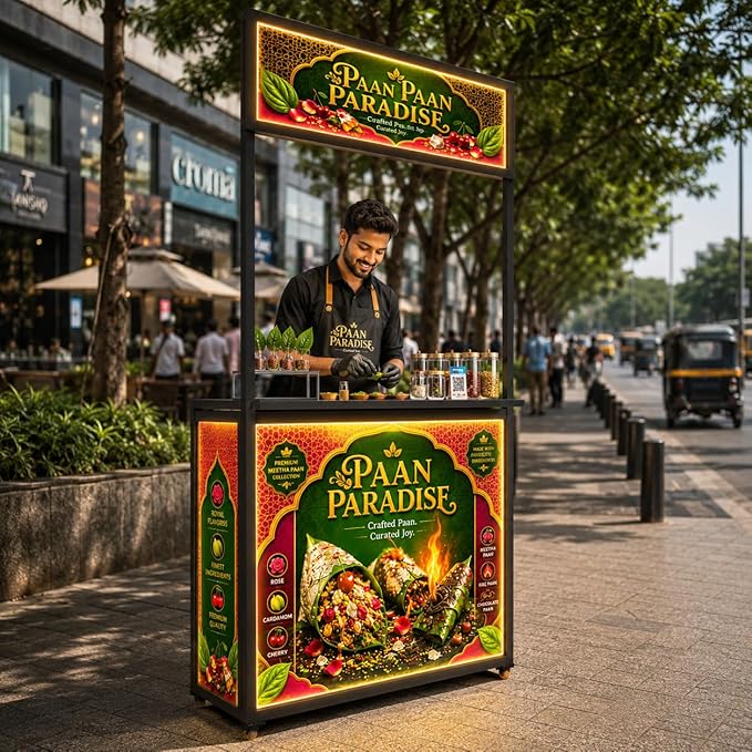 Hanamori Patented Portable Food Cart Medium (3X1.5 Ft)