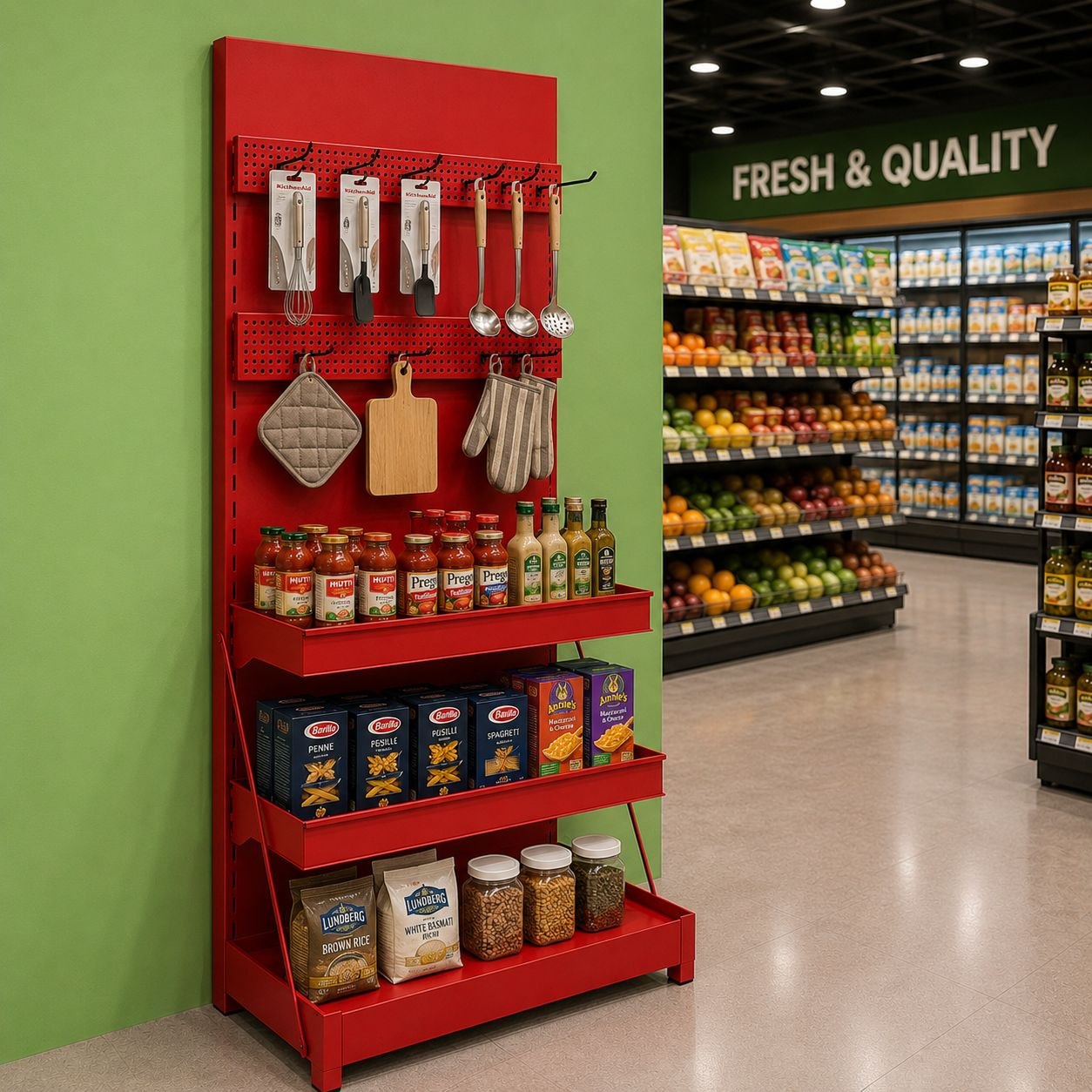 Fast Rack 2 Shelves 2 Hook Panels 5X2Ft | Foldable, Modular, Tool Free