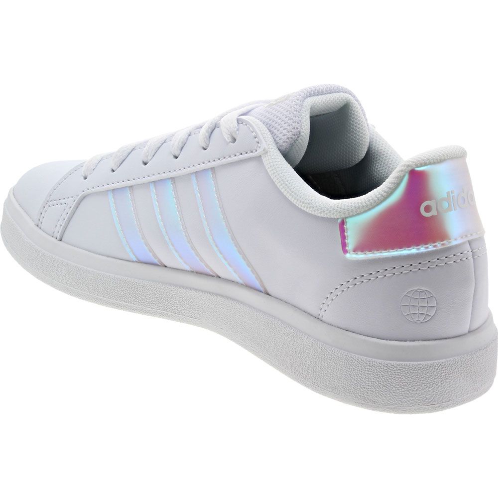 Adidas Grand Court 2.0 Jr Skate - Boys | Girls White Iridescent Pink Back View