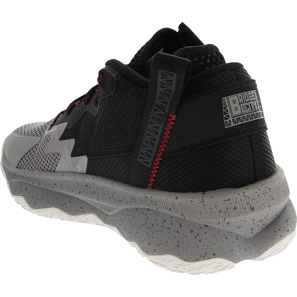 Adidas Dame 8 Basketball Shoes - Mens Grey Red Black Back View