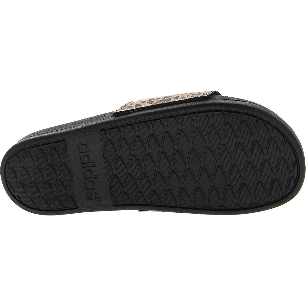 Adidas Adilette Cmfrt Slide Sandals - Womens Black White Beige  Sole View