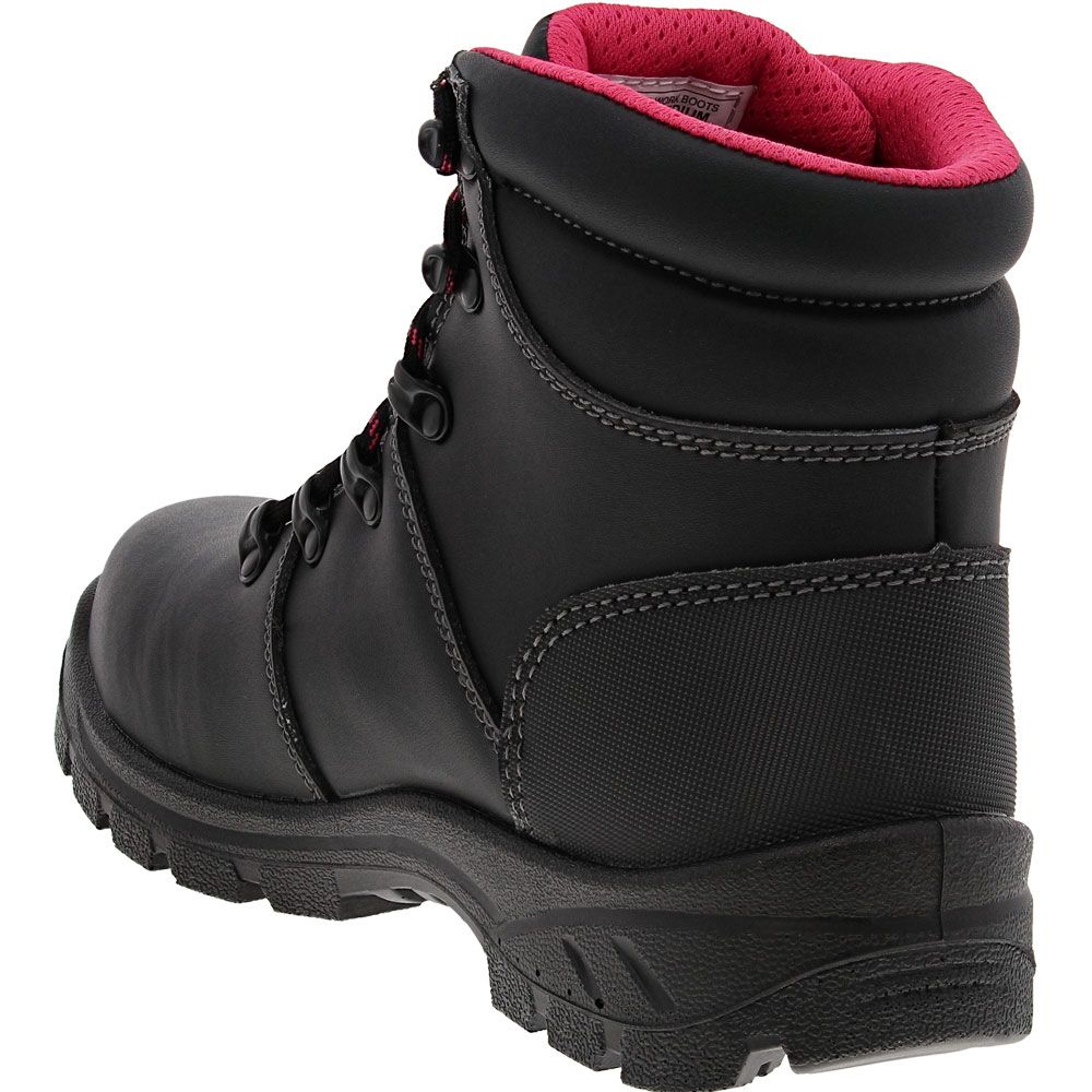 Avenger Work Boots Builder Safety Toe Work Boots - Womens Black Back View